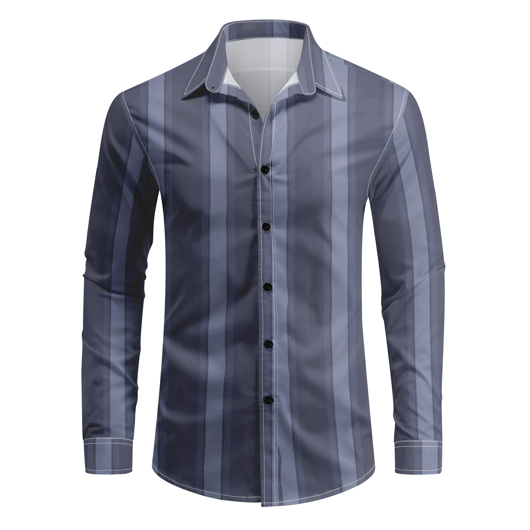 Allthemen Camicia da Uomo Maniche Lunghe Elegante Shirt Bottoni Estiva Slim Fit Tops Stampata Casual