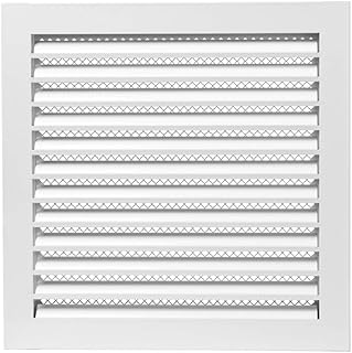 300 x 300 mm białe lamele chroniące przed warunkami atmosferycznymi stal szlachetna kratka wentylacyjna powietrze wylotowe do garażu, kuchni, łazienki, ściany