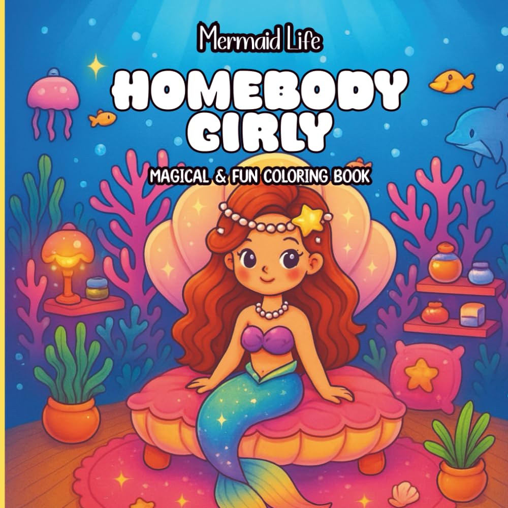 Homebody Girly | Mermaid Life Coloring Book: Cute & Relaxing Underwater Scenes for Adults and Teens | Whimsical Mermaids, Cozy Ocean Vibes & Stress-Relief Designs