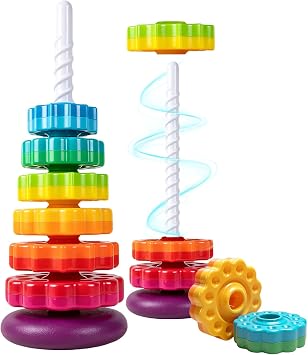 Montessori Toys for 1 Year Old Spinning Stacking Rings