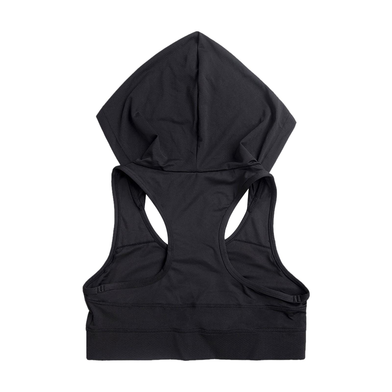 Long Sports Bra for Women High Impact Yoga Tops Built-in Crop Top Wireless Racerback, Black, S
