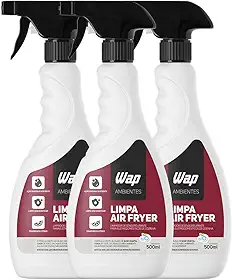 Kit 3 Limpa Air Fryer Limpa Utensílios Cozinha Fogão Eletrodoméstico Gordura Impregnada Biodegradável Citrus 500ml - Wap