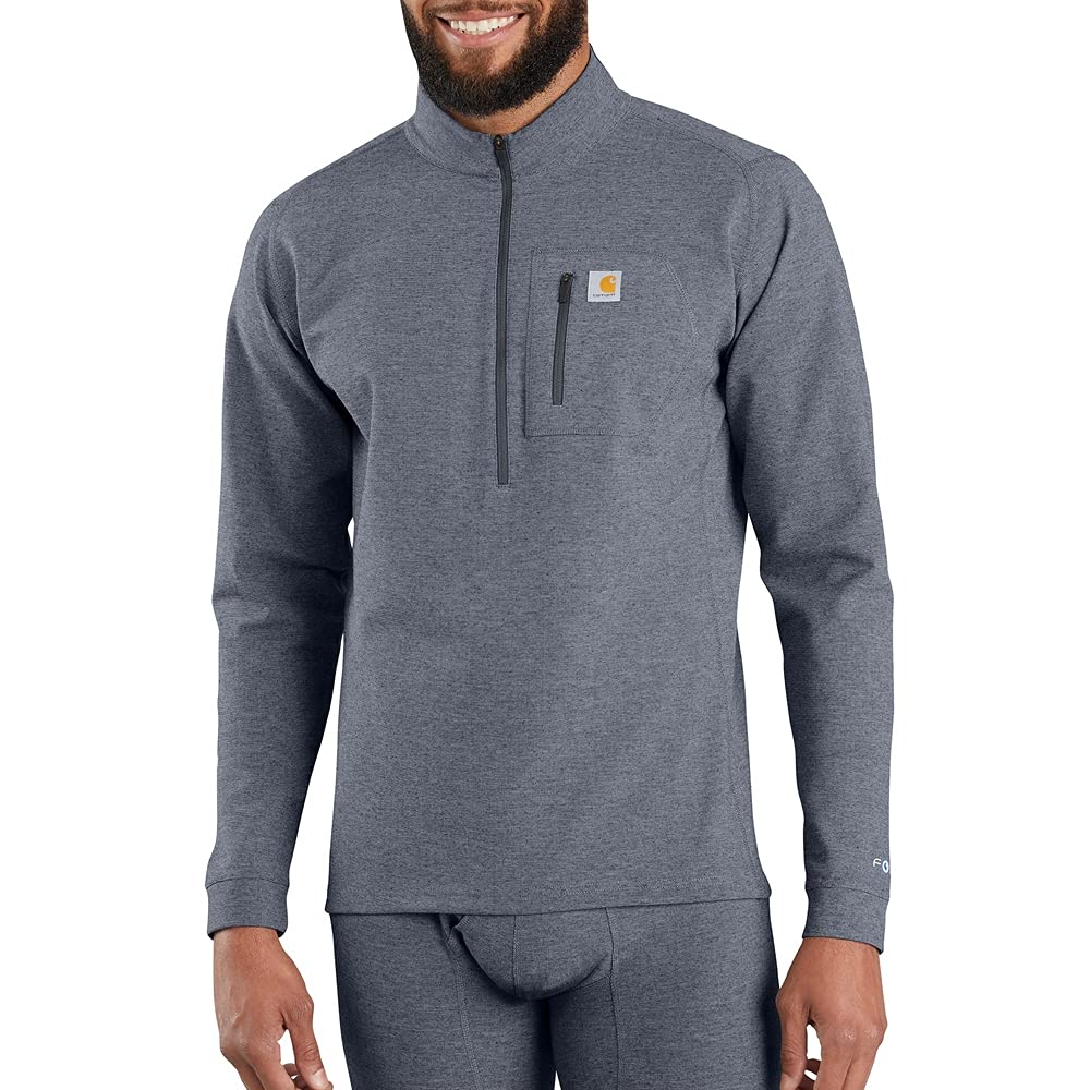 Carhartt Men's Force Heavyweight Heathered Knit Base Layer Crewneck Top