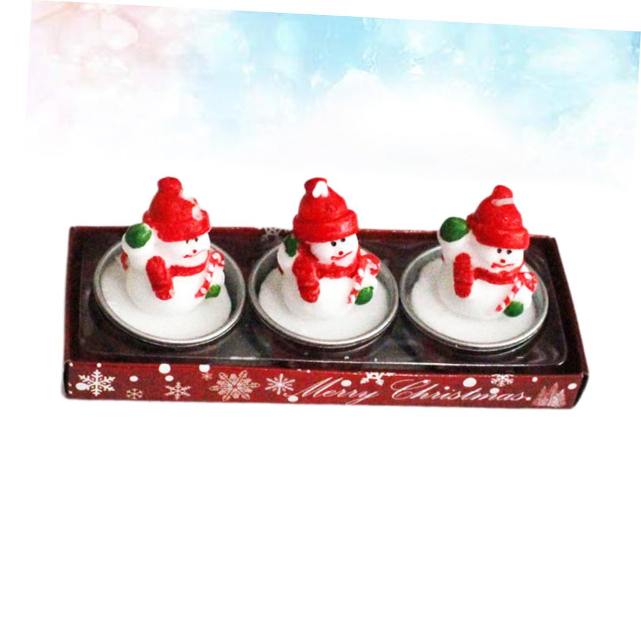 PRETYZOOM Snowman Party Decorations Honeycomb Centerpieces Christmas Snowman Shape Candle Safe Material Desktop Candle Adornment
