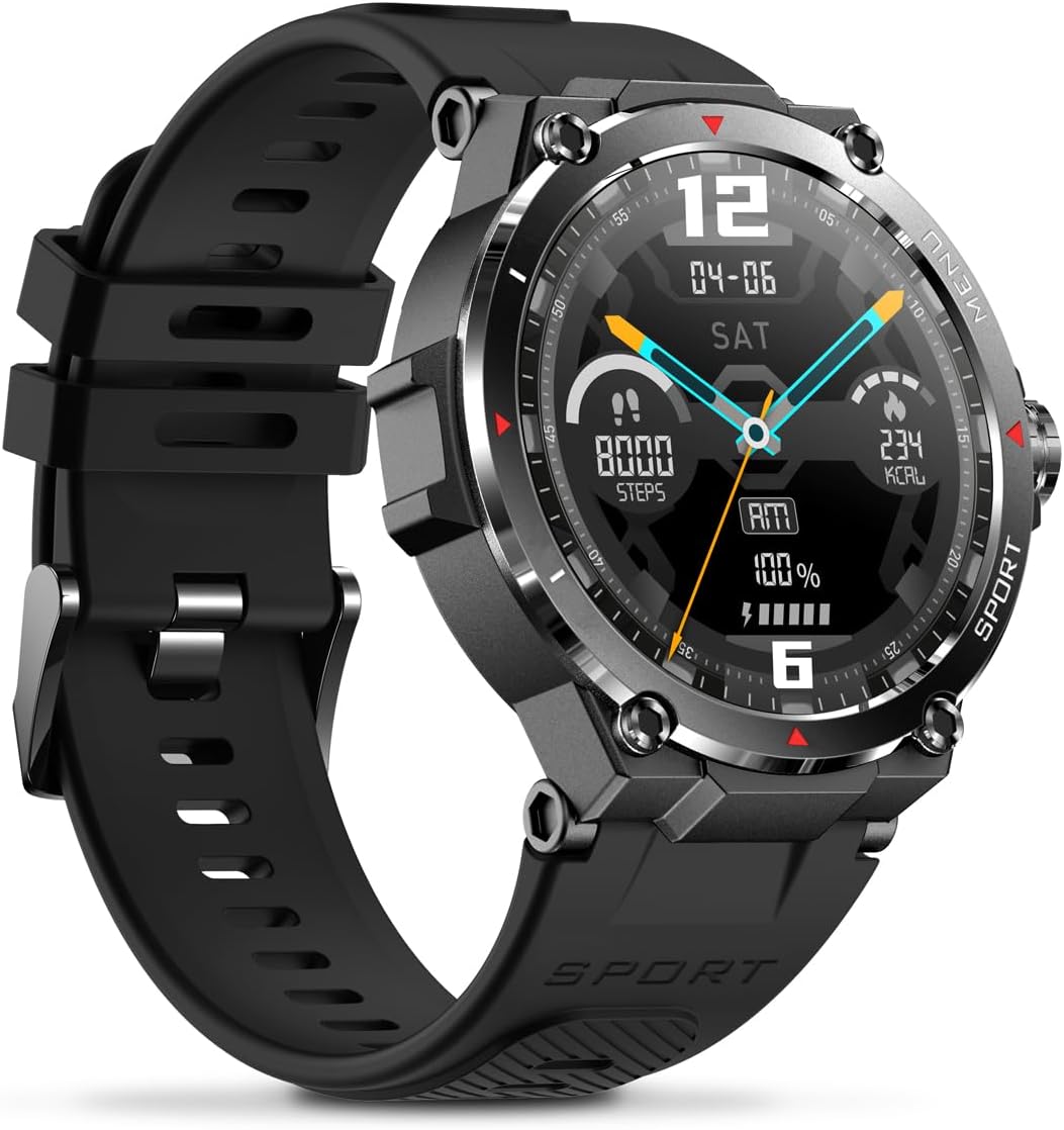 Veho Kuzo F1S Smart Watch, side view Schaltflächen anzeigen