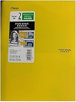 Vista 1 de Mead Plastic Five Star Stay-Put - Carpeta de 2 bolsillos y 3 puntas, color amarillo (34609)