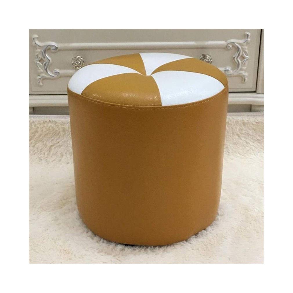 Tabouret rond en similicuir bicolore moderne pour coin repas et coiffeuse de chambre