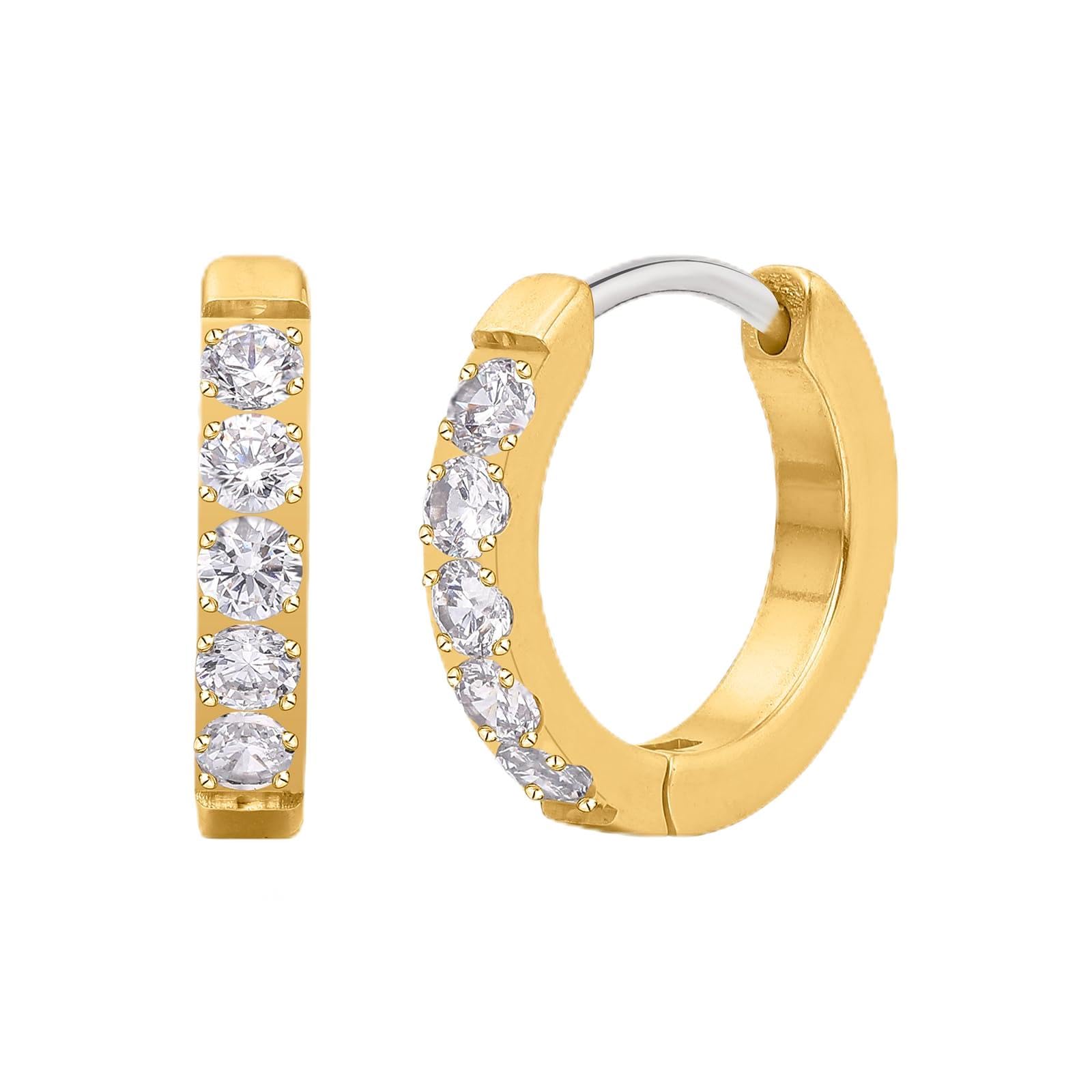 Limerencia Titan Creolen 8-12mm Zirkonia hypoallergen für Damen & Herren | Medizinischer nickelfreier Schmuck, hautschonend für empfindliche Ohren, leichtes Tragegefühl den ganzen Tag