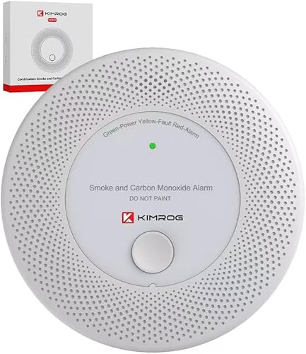 10-Year Sealed Battery 2-in-1 Smoke & Carbon Monoxide Detector Alarm | CO & Smoke Alarm Detector with LED Warning Light Indicators & V-0