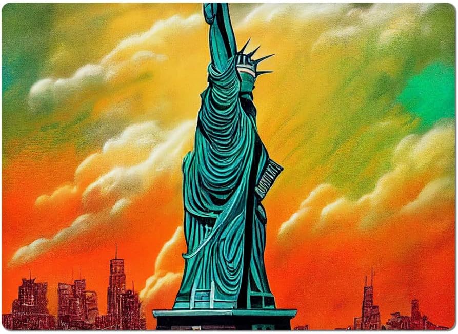 Statue of Liberty Print Car Magnet 2 PCS - Salvador Dali Style Car Magnet - Graphic Sticker