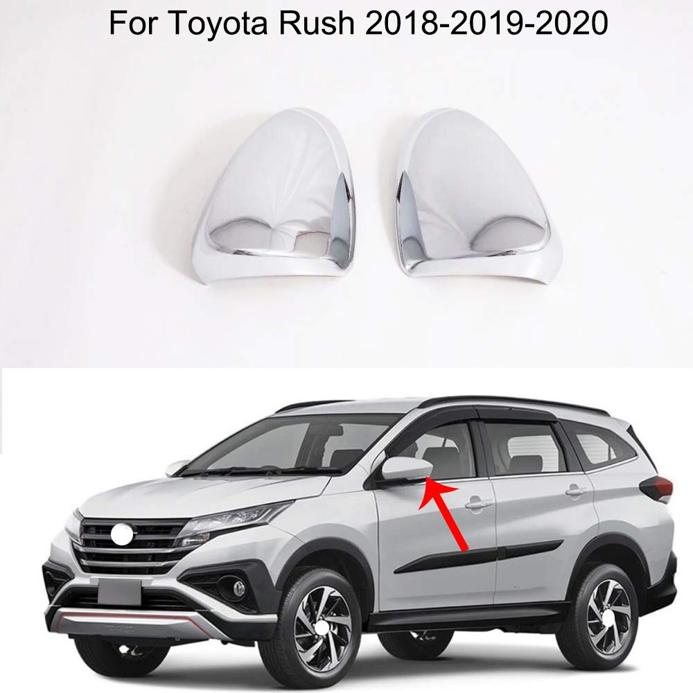 Yingchi 2pcs Car ABC Chrome Car Rearview Side Mirror Cover Trim Rearview Cover Mirror for Toyota Rus