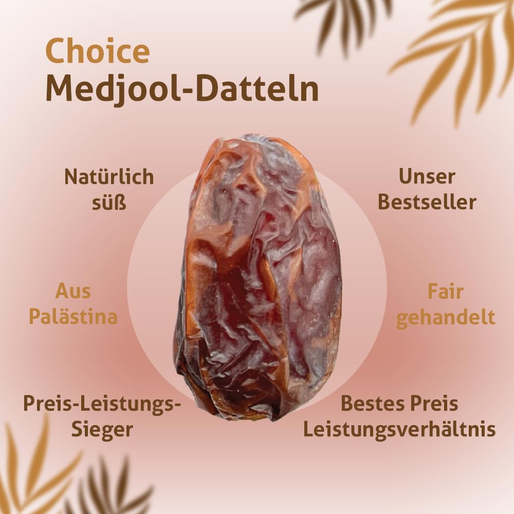 NABALI FAIRKOST Datteri Khudri | Prodotti di qualità - 100% naturali aromatici freschi orientali delicati e vegani | Datteri Khudri mielati e caramellati | Origine: Qassim (1kg)