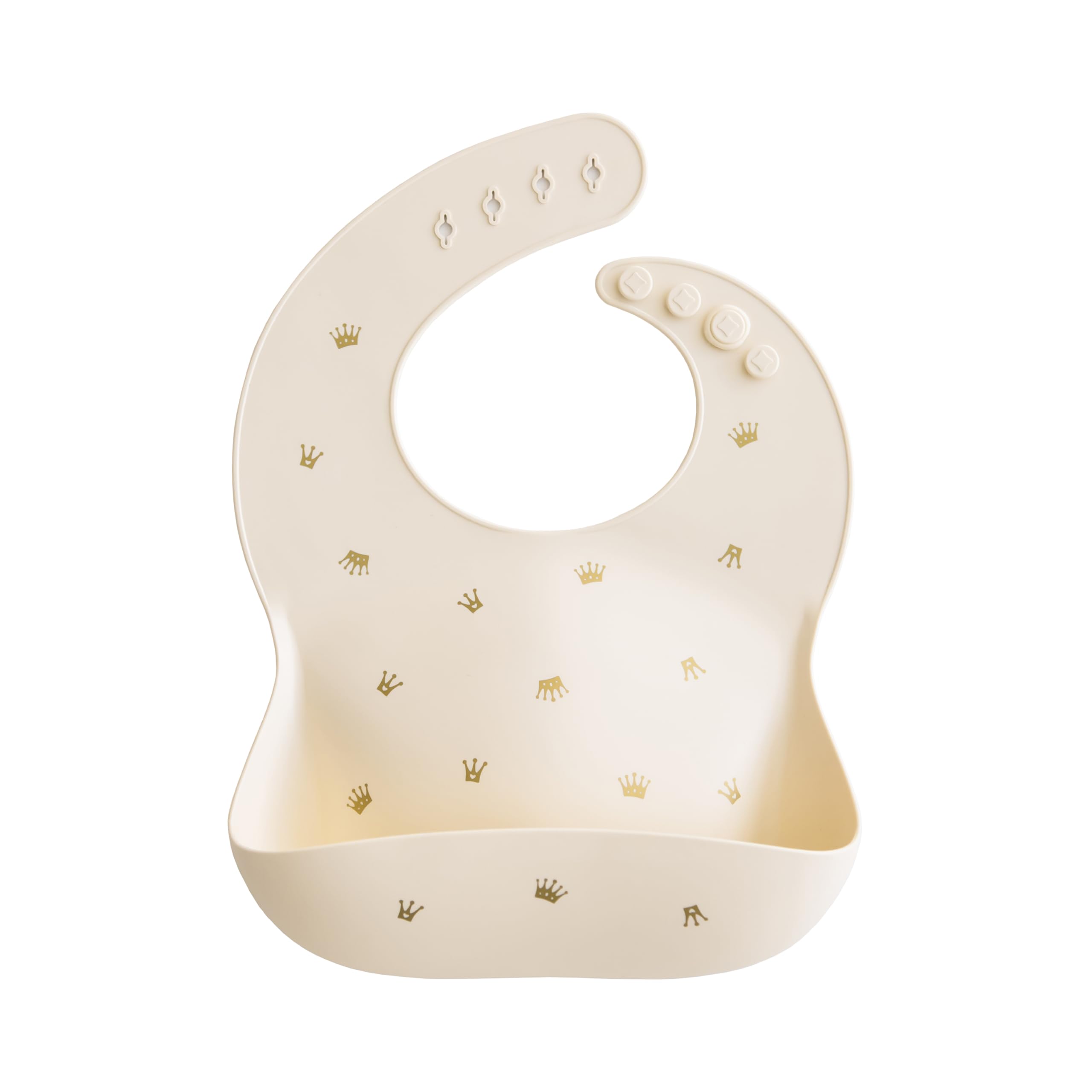 Mushie Baby Silicone Bib | Adjustable Fit Waterproof Bibs | Easy Wipe Baby Feeding Bibs | 4 Adjustable Sizes with Deep Front Pockets | 100% BPA and Phthalate Free - 1