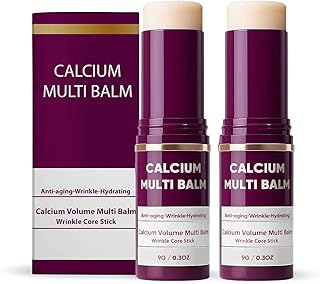 Calcium Multi Balm Stick for Face, Eyes, Lips & Neck – Korean Collagen Moisturizing Balm with Vitamin D & Shea Butter – Firming, Hydrating & Skin Barrier Care Stick for All Skin Types（2PCS）