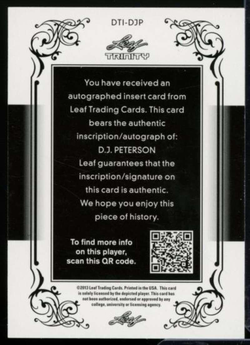 D.J. Peterson Rookie Card 2013 Leaf Trinity Inscriptions #DTIDJP - Baseball Slabbed Rookie Cards