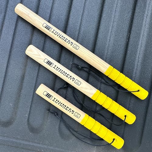 Image of 14 inch Hickory Tire Thumper - Made in USA, Durable Truck Tire Pressure Checker, Fish Bat Knocker, Roadside Tool with Sand Grit Coated Non-Slip Grip in Safety Yellow