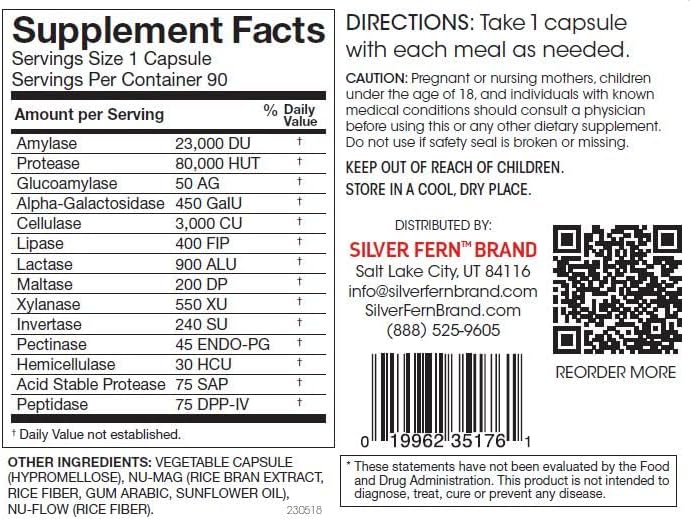 Miniatura 3 de Silver Fern Marca - Kit de apoyo para la digestión gastrointestinal superior e inferior - Paquete de alivio gastrointestinal y enzimas digestivas