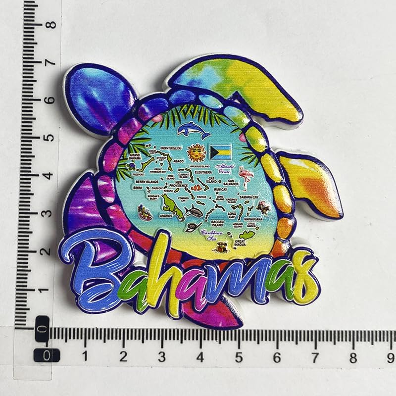 Imán decorativo tortuga mar Bahama 3.5 pulgadas