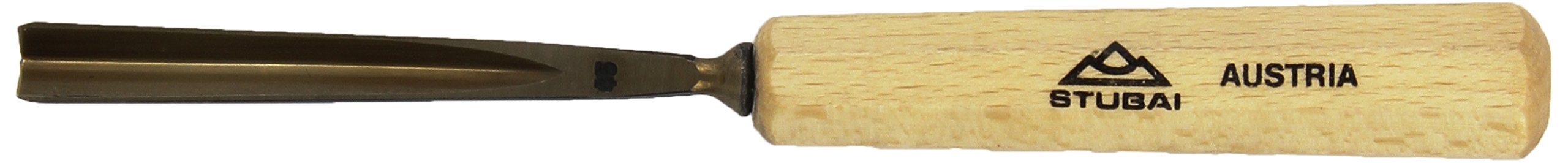 Stubai 524510 Dłuto do rzeźbienia w drewnie typ 45 z drewnianym uchwytem, złoty/beżowy, 10 mm