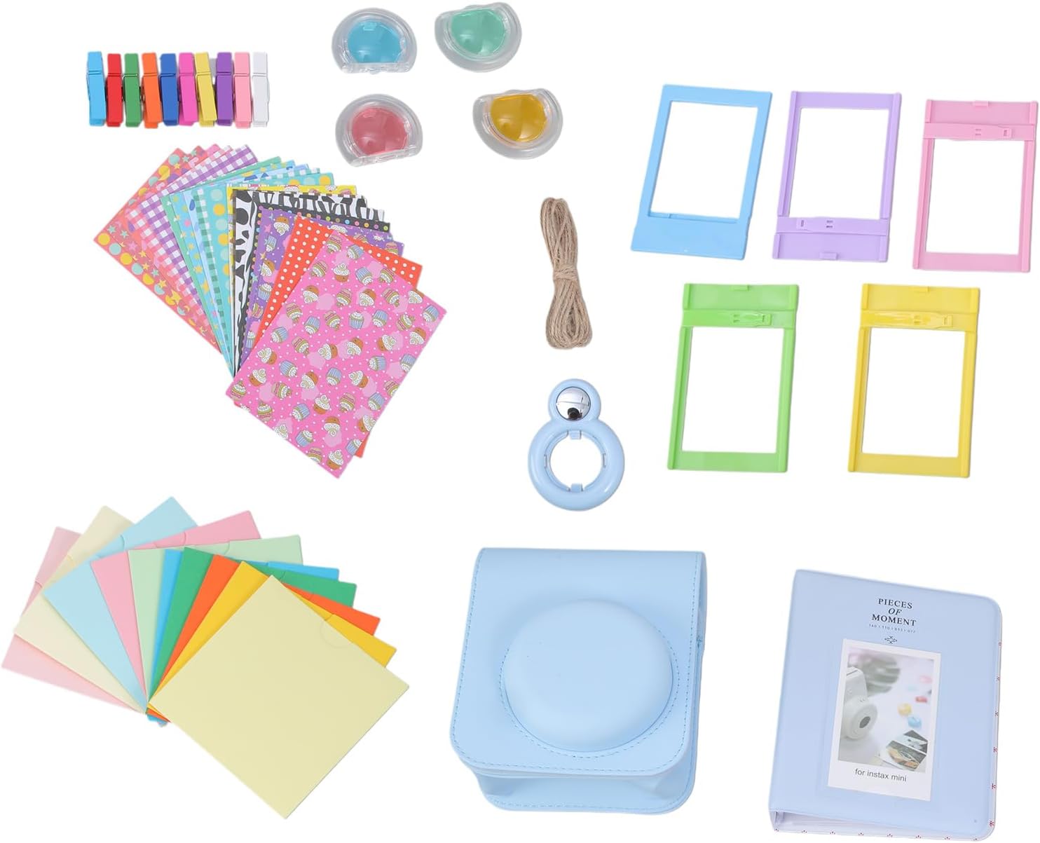 Camera Accessory Bundle Kit for 12, Blue | with Camera Bag / Selfie Lens / Photo Album / Frames / Stickers /