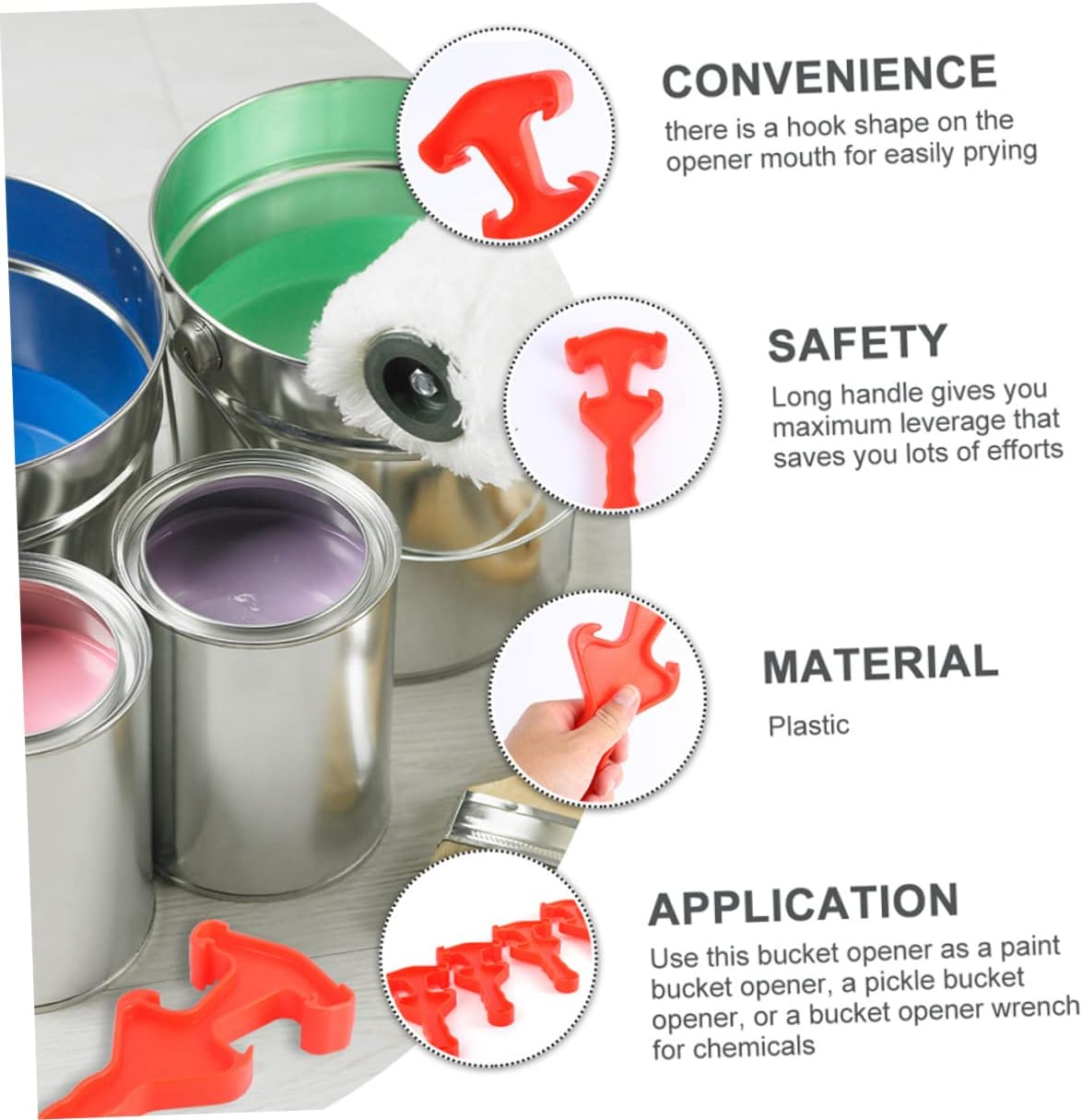 Generic 6pcs Bung Opener Semi Automatic Whisk Can Lid Remover Organizer Electric Can Opener Openers Kitchen Faucet Mat Tin Opener Basket Accessories Gripper Holder Gadget Bin Red Plastic