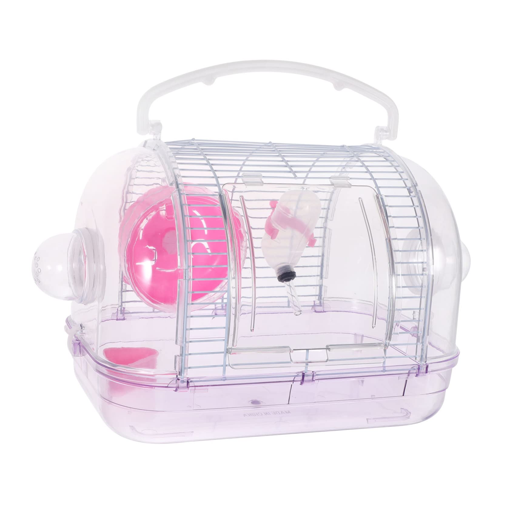 Hamstertransportbox aus Eisen und Kunststoff, Rosa, für Kleintiere