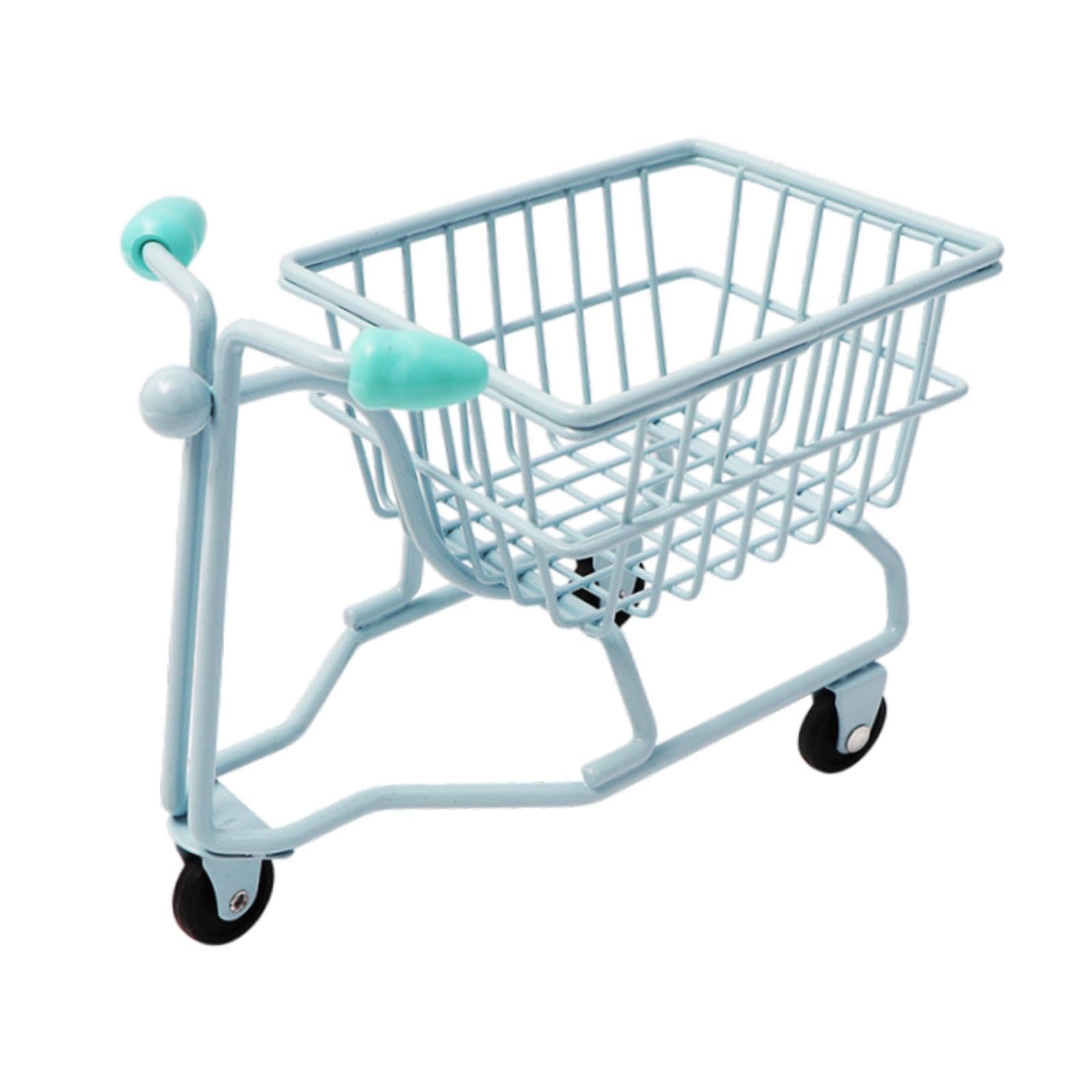 Bnf® Miniature Shopping Cart Fun Supermarket Toy Trolley Model Kids Push Cart Toy Blue|Home & Garden |Household Supplies & Cleaning|Home Organization|Storage Bins & Baskets