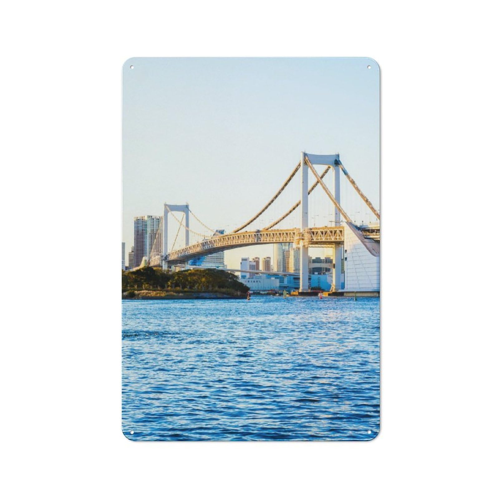 Junmoney Tokyo Japan Metal Sign 30X20cm With For Workshop Wall, Rustic Decor, For Garage, Workshop And Man Cave Decoration