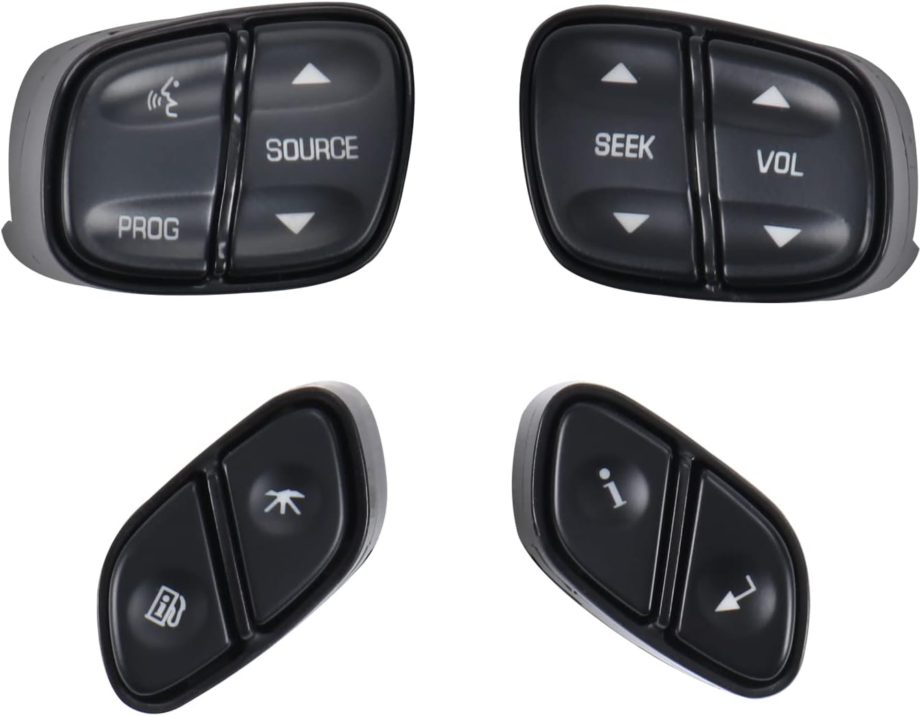DICMIC Steering Wheel Control Switch Button for 2003-2007 Chevy Silverado Avalanche Suburban Tahoe GMC Sierra Yukon Cadillac Escalade Replace# 21997738, 21997739, 1999442, 1999443