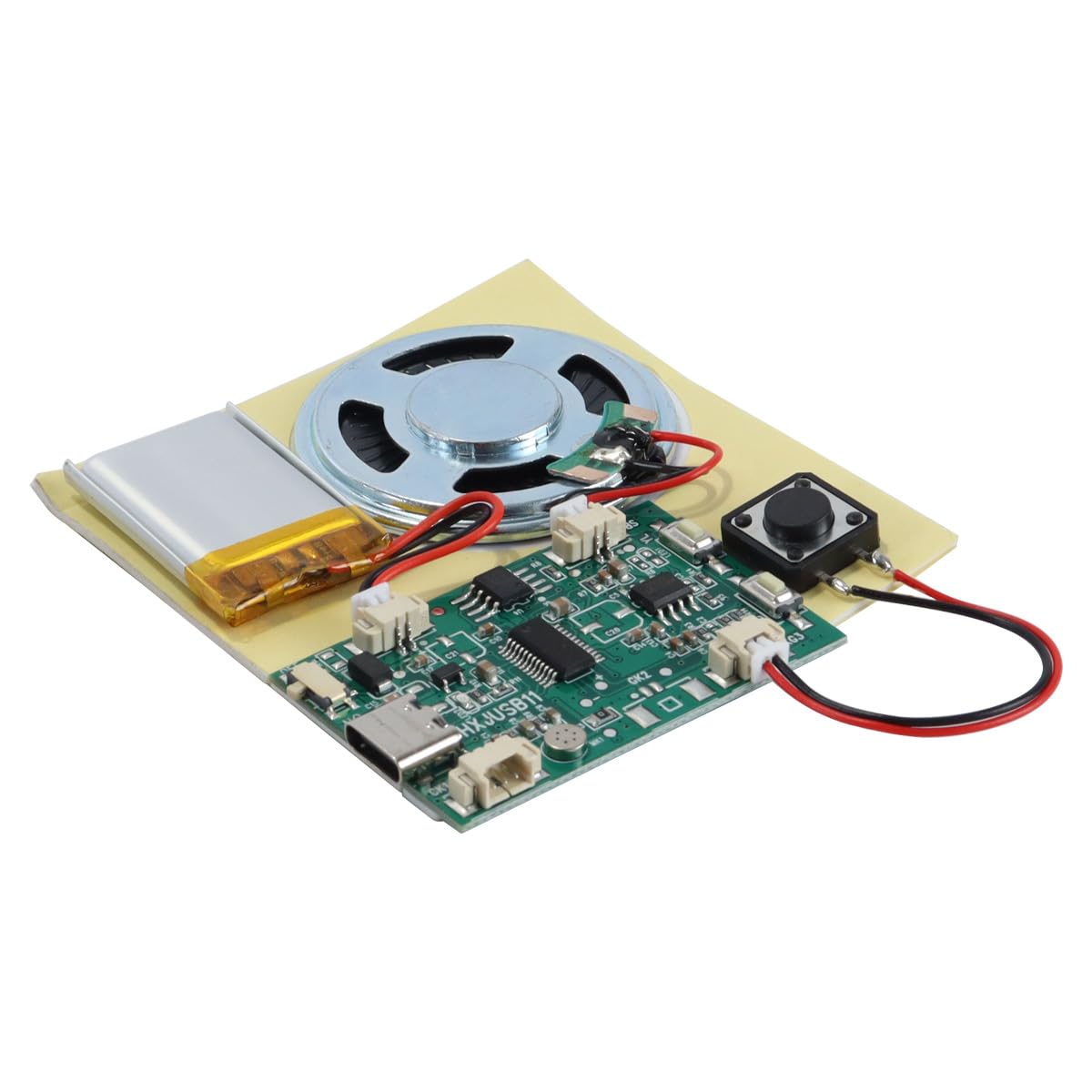 Alide Módulo de sonido USB, módulo de grabación de voz y música con altavoz, cable USB MP3, batería recargable, altavoz superior para tarjetas DIY y regalos.