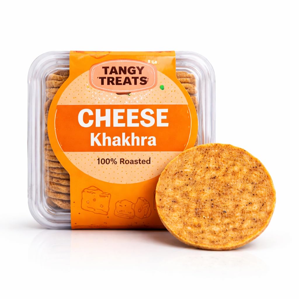 Tangy Treats Cheese Coin Khakhra 200g Each | 75 Pieces (2.5 Inch Each) | 100% Roasted Crunchy Wheat Snack | Cheesy Masala Flavoured Mini Khakhra | Healthy Tea-Time Snack (pack of 1)-image-26