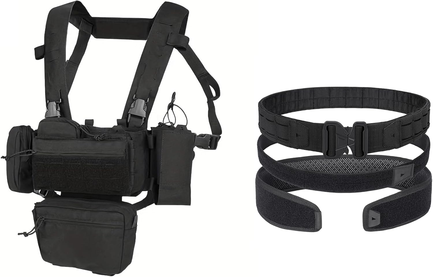 YAKEDA Tactical Quick Release Vest for Training with Tactical Battle Belt