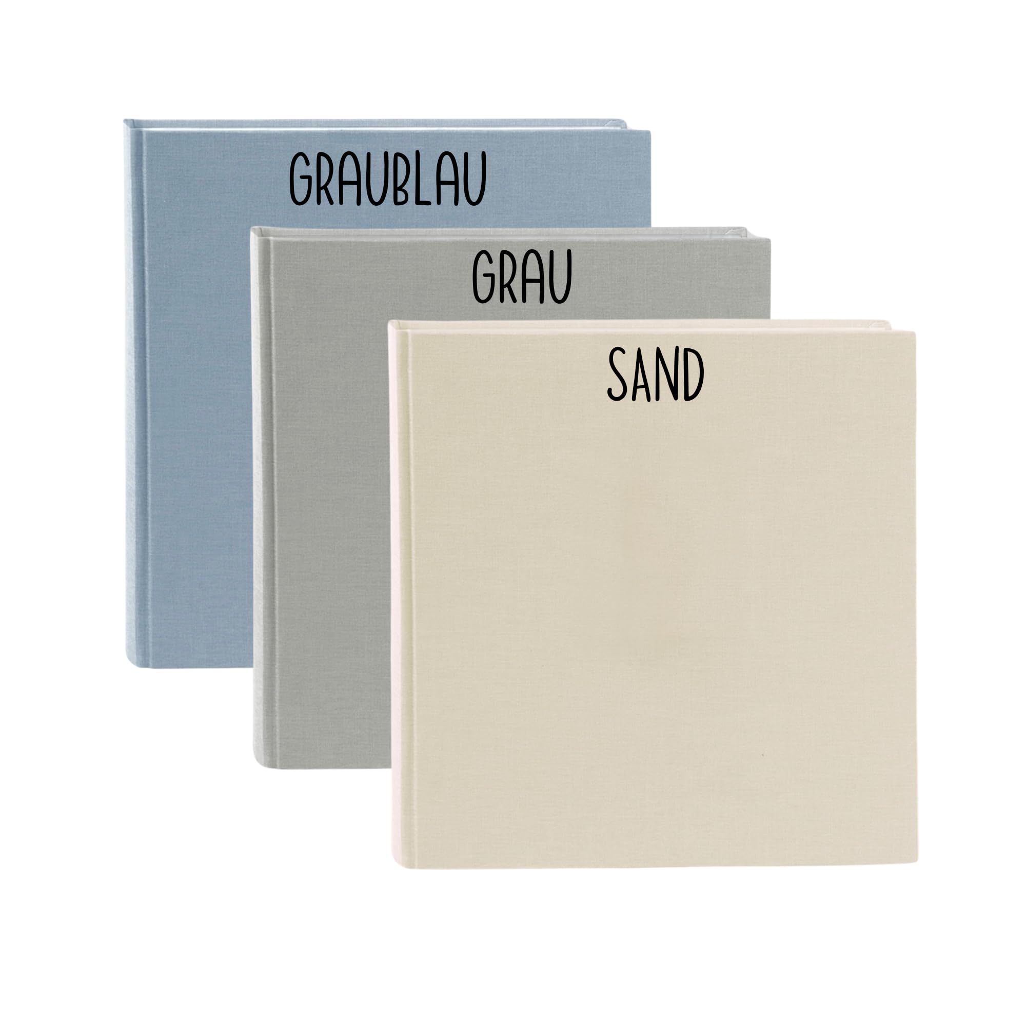 personalisiertes Album "our love story", Gästealbum Fotoalbum zur Hochzeit, Geschenkidee Jahrestag Hochzeitstag, Hochzeitsalbum (Graublau, 25x25cm (60 Seiten))