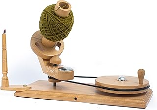 Hand-Operated Wooden Yarn Ball Winder for Large Capacity Winding, Center Pull Ball Winder, Skein, Hank, Yarn Winder for Knitting and Crocheting, Heavy Duty Ball Winder (Beech Wood)