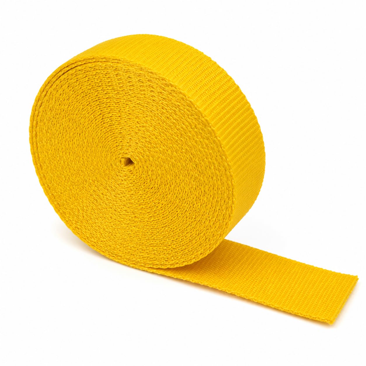 The Webbing Shop Polypropylene Webbing Strap, Continuous Length Flat Woven Tape for Bags, Crafts, Belts, Pet Collars and Leads (Yellow, 20mm x 10m)