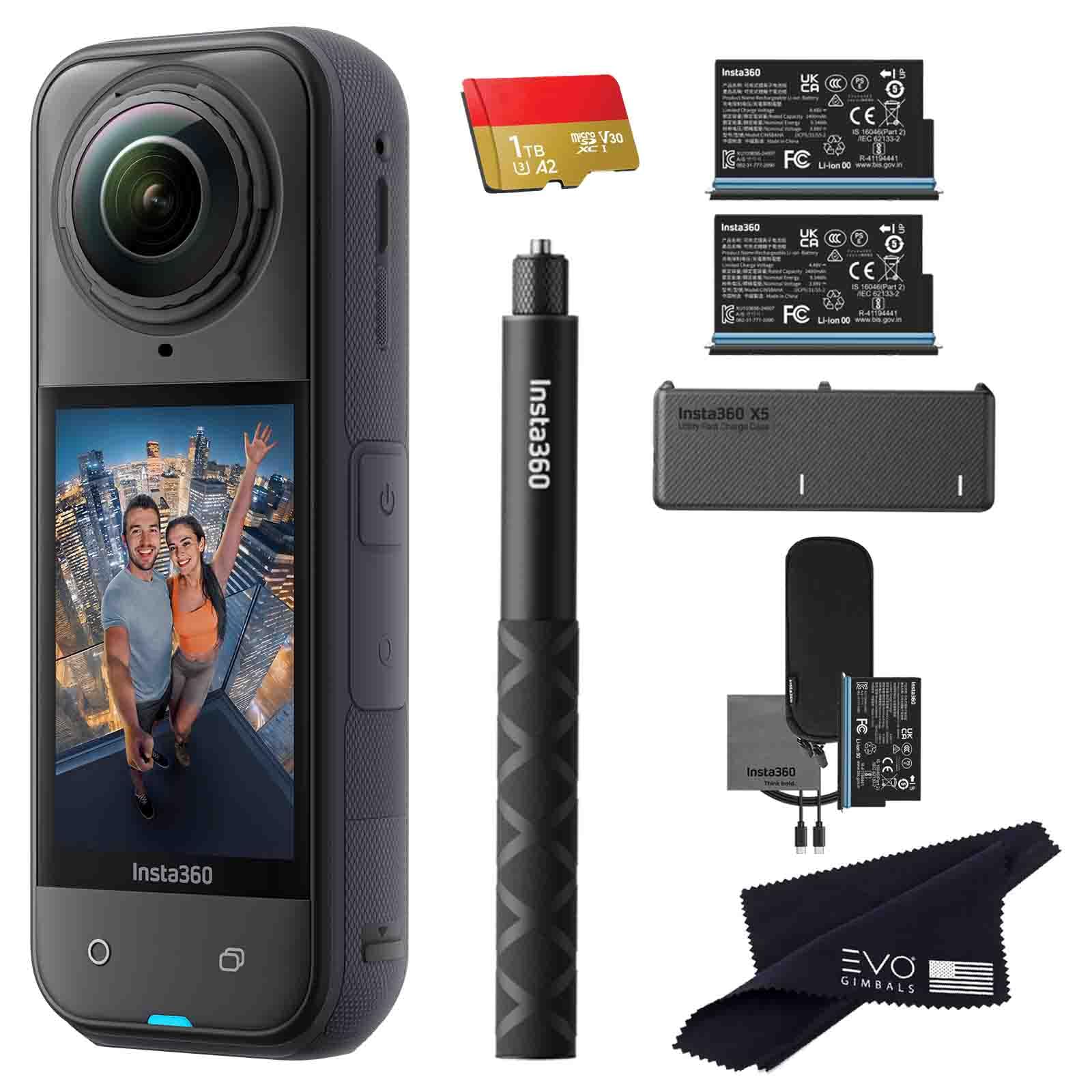 Insta360 X5 Battery Bundle- Waterproof 8K 360 Action Camera with 1/1.28" Sensors, 8K 360 HDR Video, 72MP Photo |Bundle Includes Extra 2 Batteries, Fast Charger, Invisible Selfie Stick, Lens Cap(1TB)-image-15