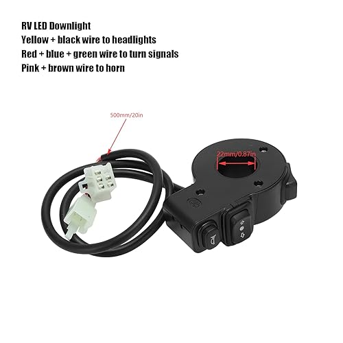 Miniatura 4 de Interruptor de manillar de motocicleta ABS Asamblea 3 en 1 Interruptor de bocina de giro universal para 22mm/0.87in ATV Sport Dirt Street Bikes
