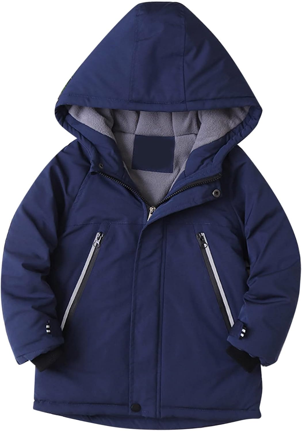 Kids Boys Girls Winter Thicken Coat Hooded Jacket Toddler Windproof Zipper Thick Warm Outwear Girl (Navy, 5-6 Years)
