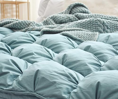 Miniatura 6 de Edredón de lujo 100% algodón, color azul turquesa, relleno de plumón de ganso, relleno de plumón de ganso para todas las estaciones, relleno de