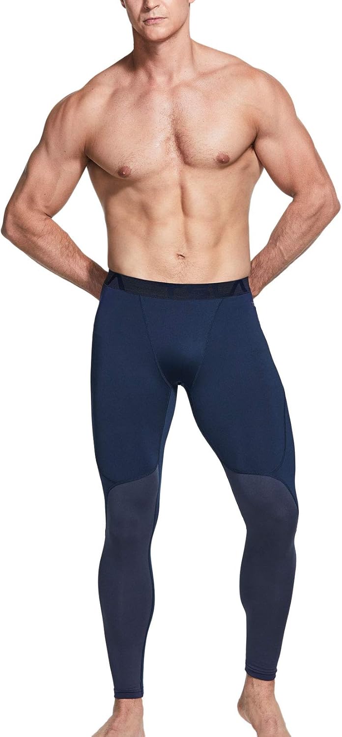 TSLA Men's Thermal Compression Pants, Wintergear Base Layer Bottoms, Athletic Sports Leggings & Running Tights, 2pack Pants Charcoal/Navy, Small : Clothing, Shoes & Jewelry