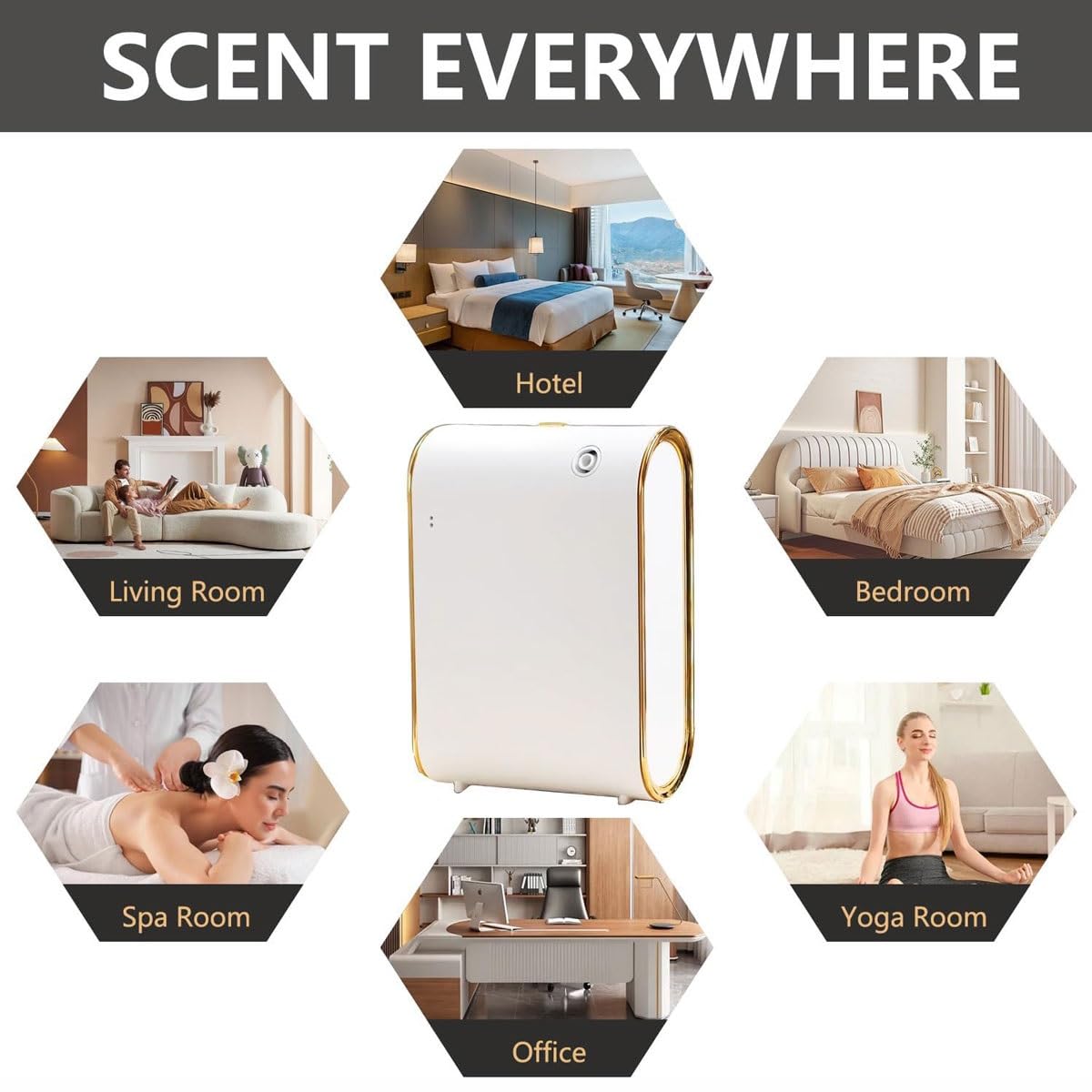 Inteligentna wytwornica powietrza zapachowego do domu, dyfuzor hotelowy o powierzchni 1500 m2 z kontrolą aplikacji, dyfuzor zapachowy Bluetooth do domu, hotelu, biura, spa