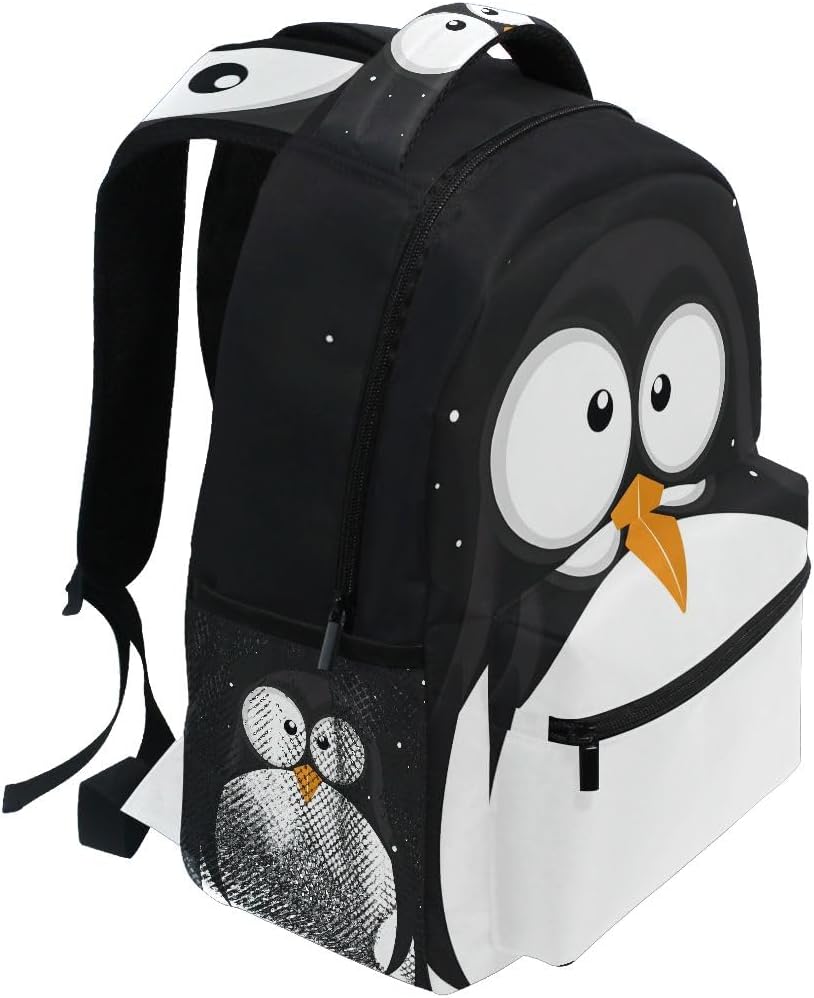 School Backpack Cute Penguin Bookbag for Boys Girls Teens Casual Travel Bag Computer Laptop Daypack