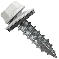 Vista 5 de TORNILLOS PARA TECHOS DE METAL #14: (250) Tornillos x 1" ABC GRIS Tornillo para techo de chapa metálica con cabeza hexagonal y arandela.