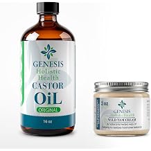 Genesis Holistic Health Organic Castor Oil 16 oz + Wild Yam Root Cream 2 oz