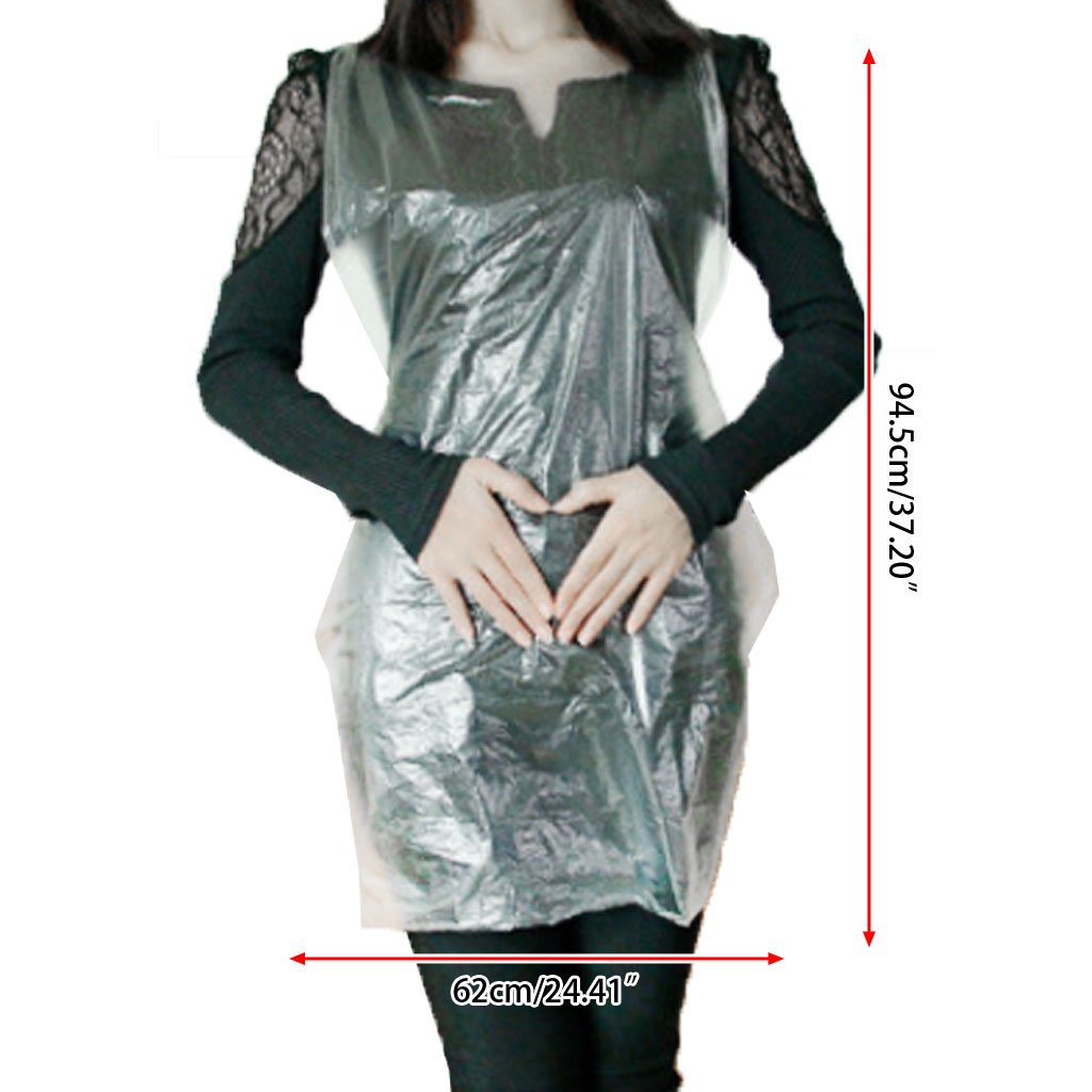 25 Piezas Multifuncional Delantal desechable Pintura de Cocina Impermeable para Hombres Mujeres, Delantal Impermeable de plástico, Transparente