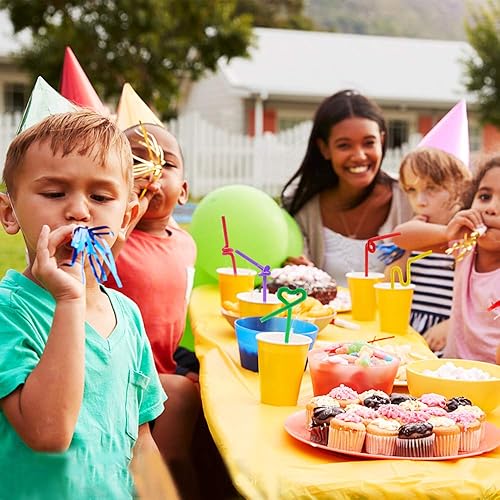 Vista 21 de 100 popotes flexibles largos de plástico coloridos. (0.23 pulgadas de diámetro y 10.2 pulgadas de largo)