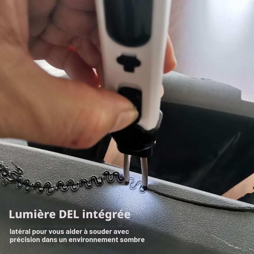 Machine à souder les plastiques portative, Kit de réparation de fissures de panneaux, découpe thermique, agrafeuse à chaud, ensemble d'outils de réparation de trous en plastique avec lumière LED