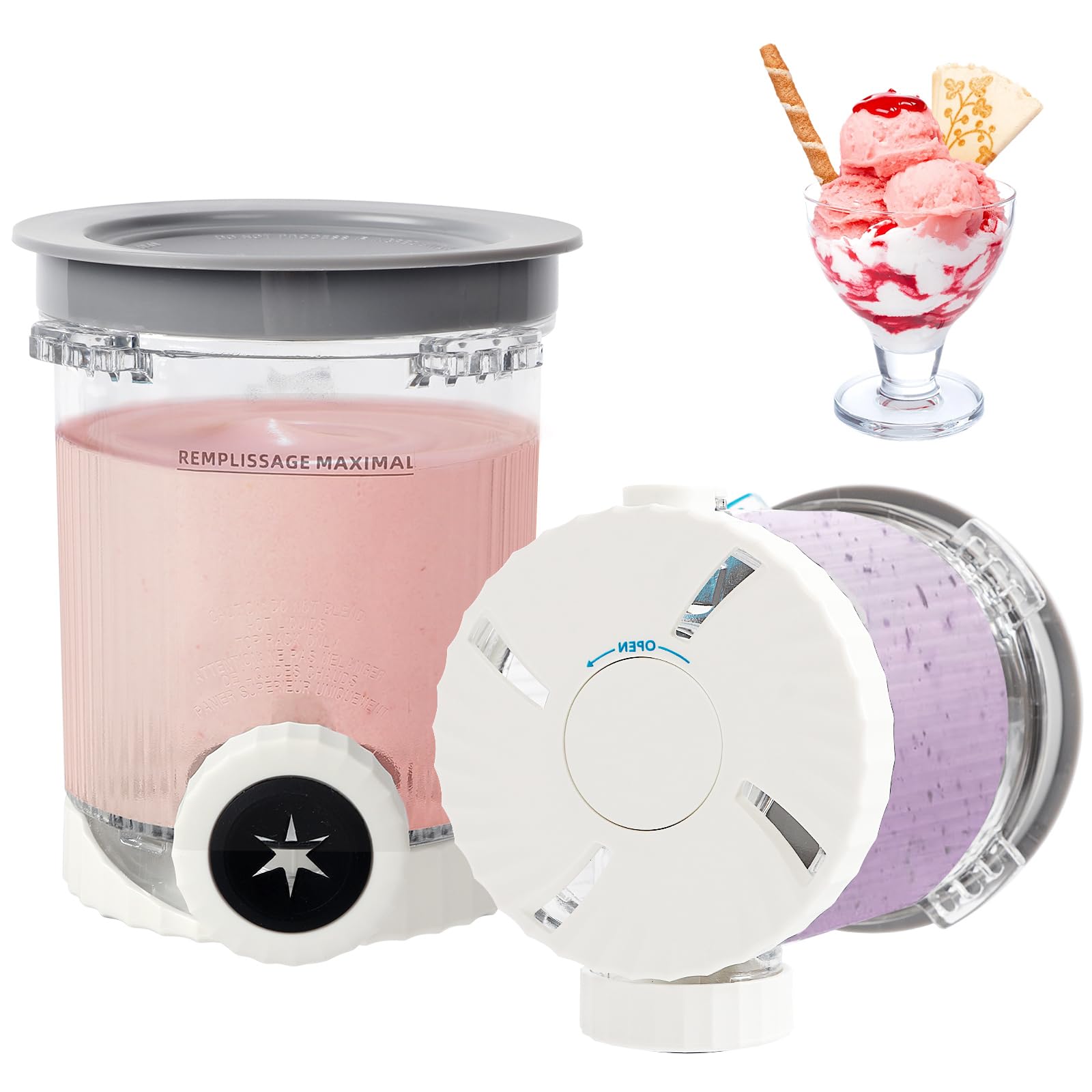 Ninja Creami Swirl Pints & Lids Set – 2PCS Ice Cream Containers Compatible with NC700 NC701 NC701Q CN701CO, BPA-Free, Freezer & Dishwasher Safe, Reusable Storage Cups for Homemade Desserts