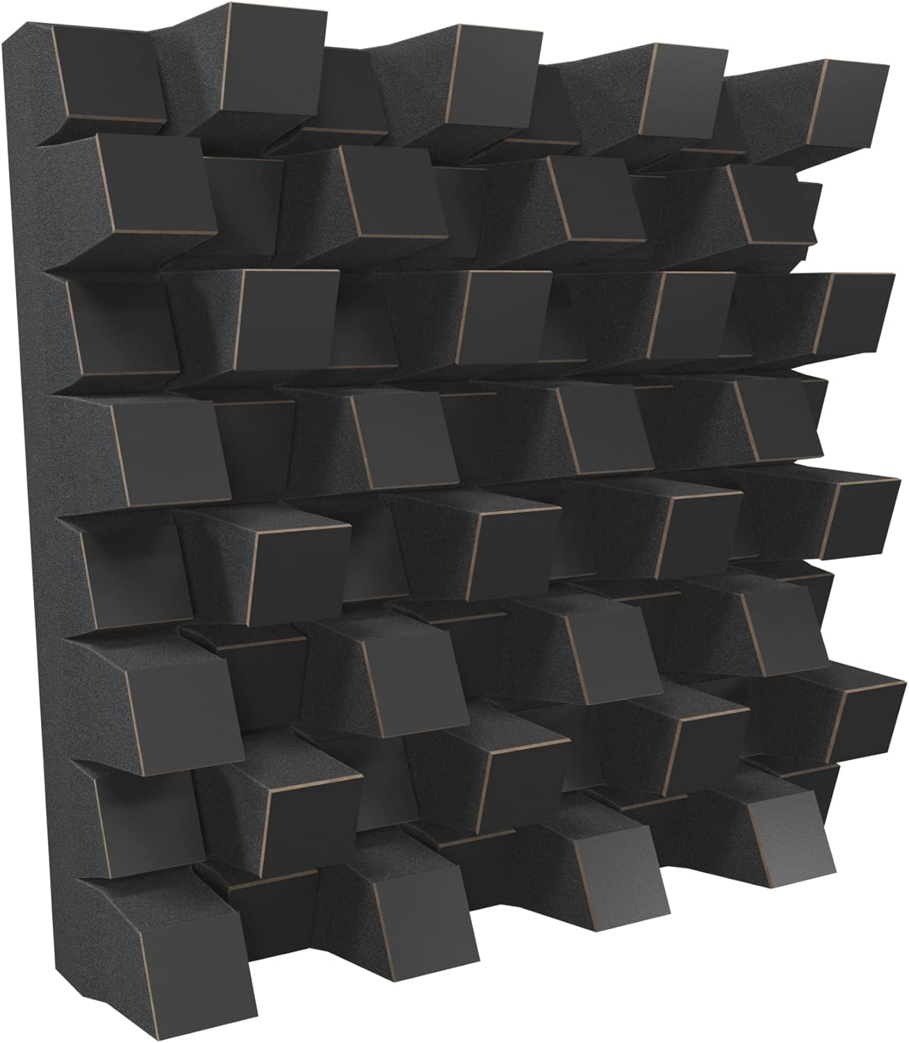 (2 Pack) — Sound Acoustic Studio Diffuser «Sirius» | 2D QRD | Diffusion - Reflection - Absorption - Soundproofing - Insulation | Wall Art Panel | (20"x20"x6" (50x50x15.3cm), Black)