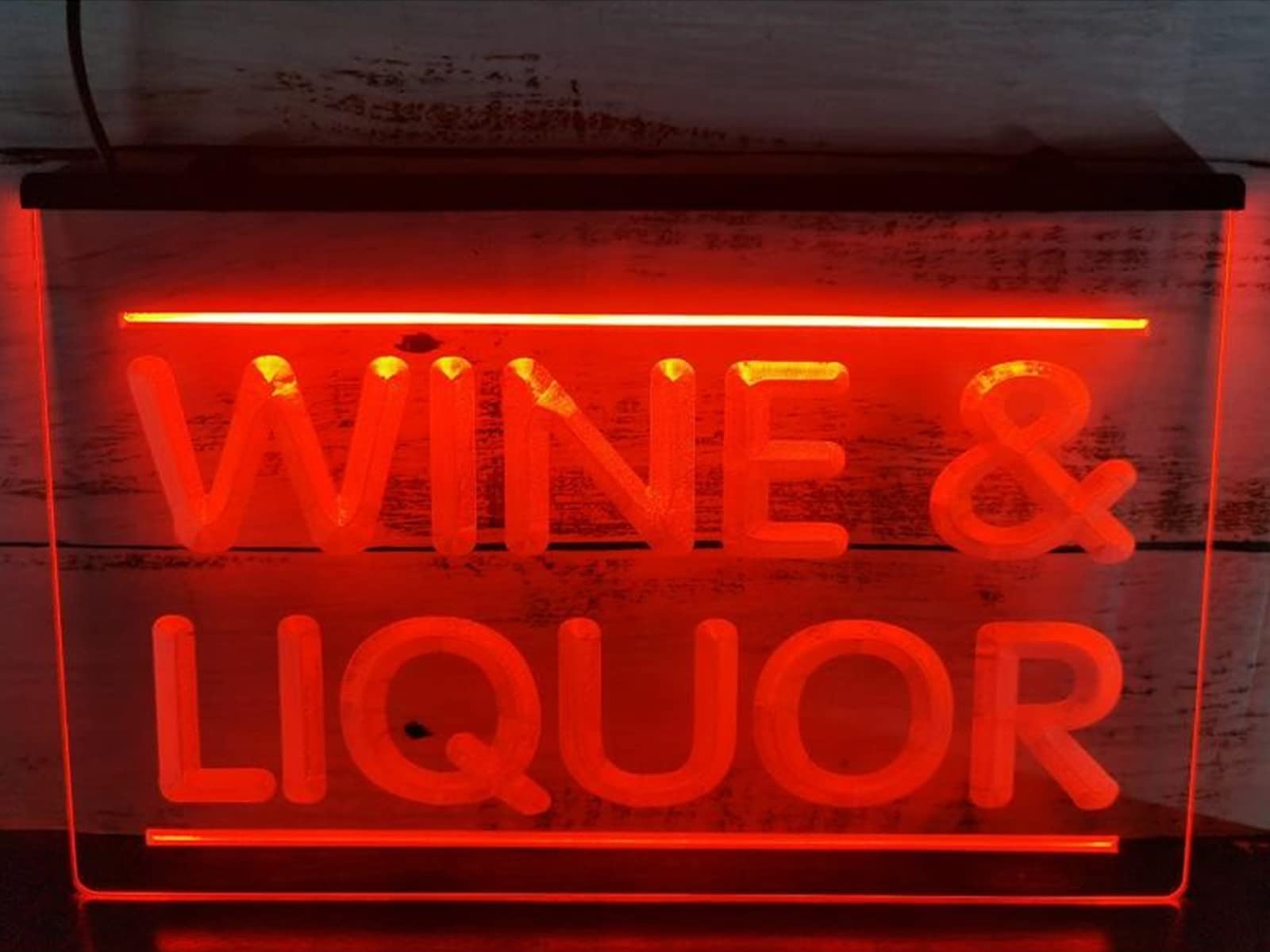 Wine and Liquor Store Neon Sign, Bar Decor LED Night Lights Wall Hanging Luminous Signboard, USB Powered Neon Lights with Switch,Red,40x30cm